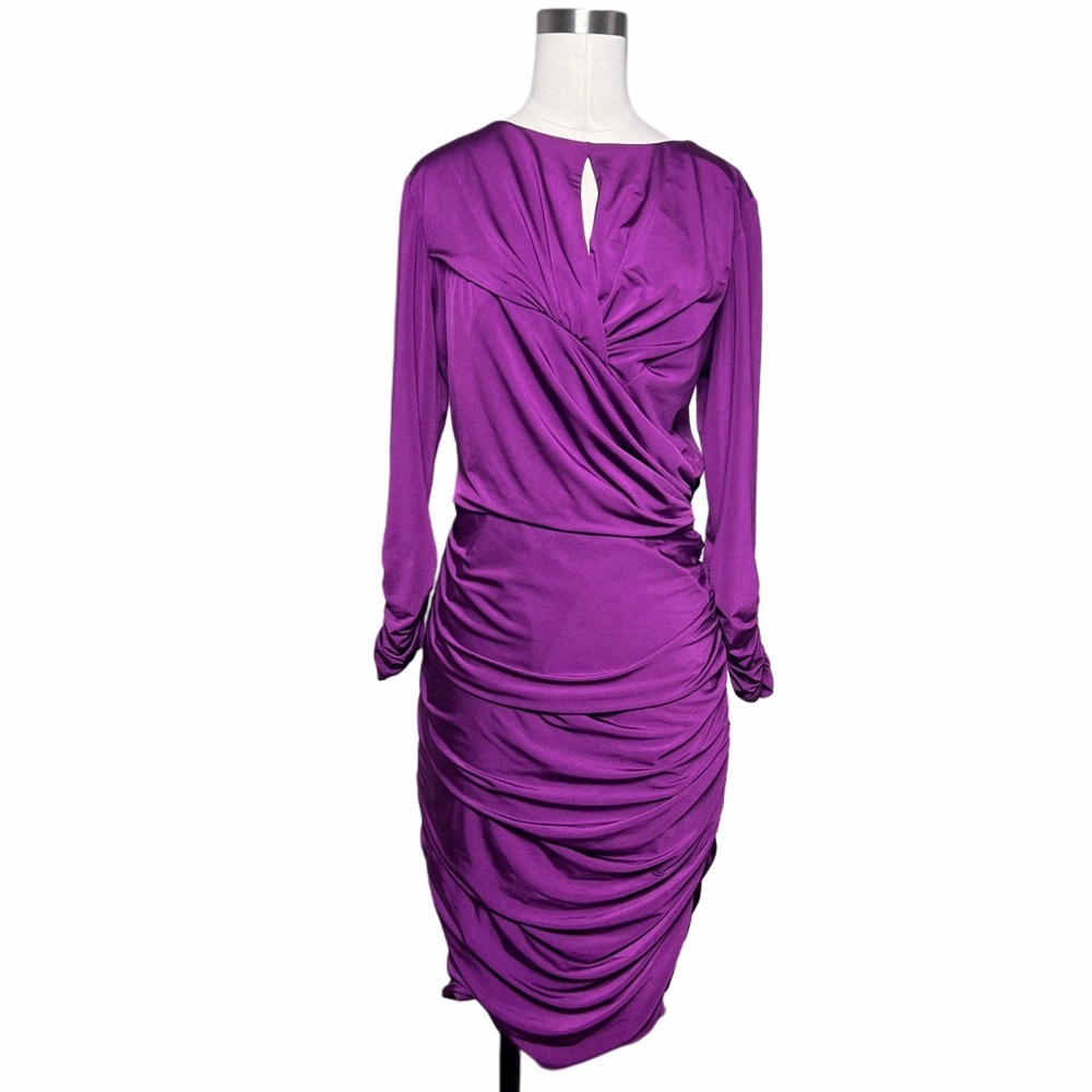 Tadashi Shoji Ruched Purple Bodycon Dress